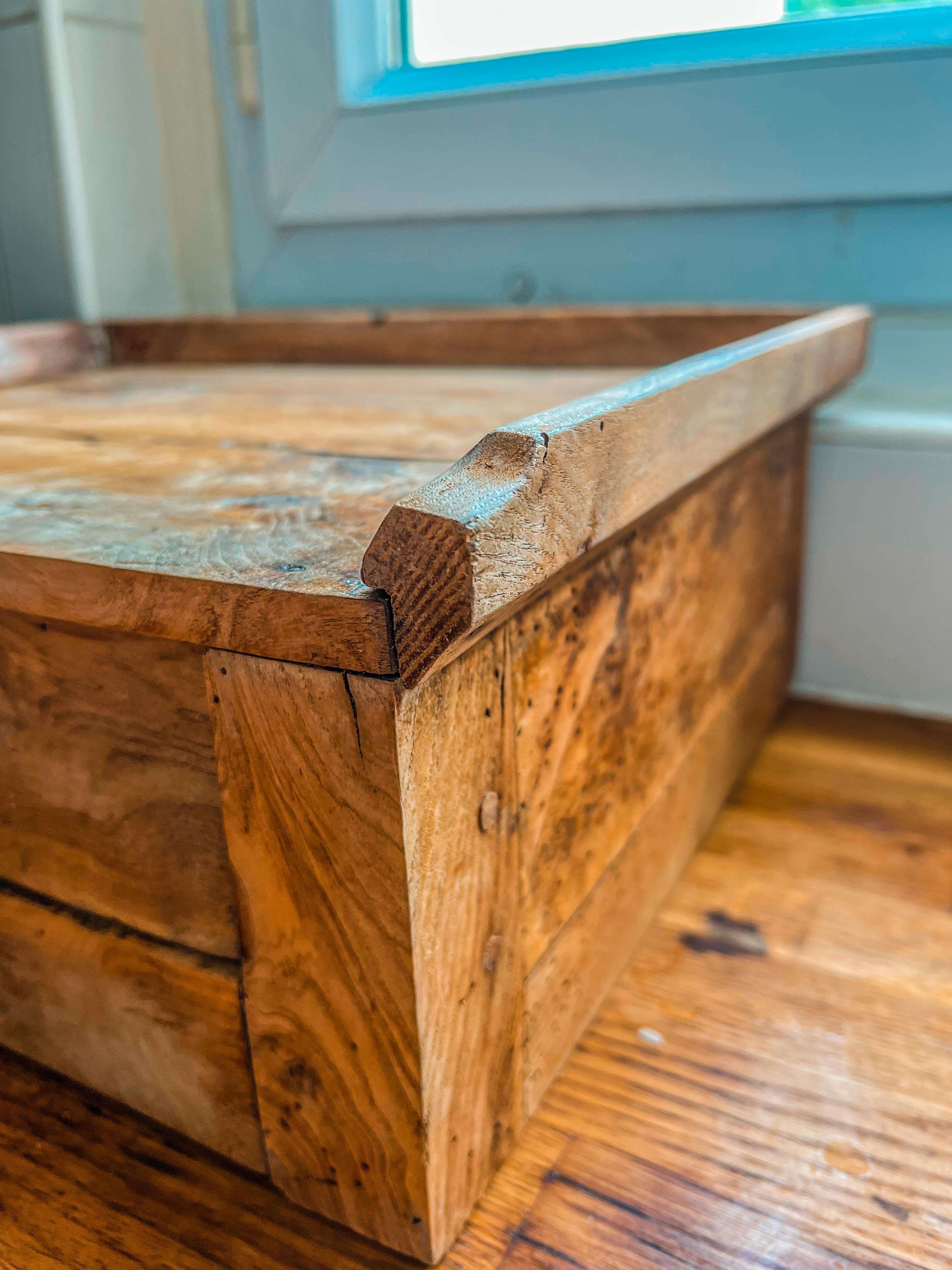 Olive wood storage cabinet
