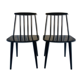 Pair of Black Chairs by Folke Palsson for FDB MOBLER Denmark 1966