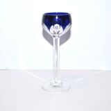 SAINT-LOUIS BRISTOL JOSEPH liqueur glass with overlay, cobalt blue lined crystal