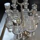 Silver-plated oil and pepper server in Art Deco style.