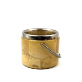 Mid-century cream parchment ice bucket, Aldo Tura Italy 1950s