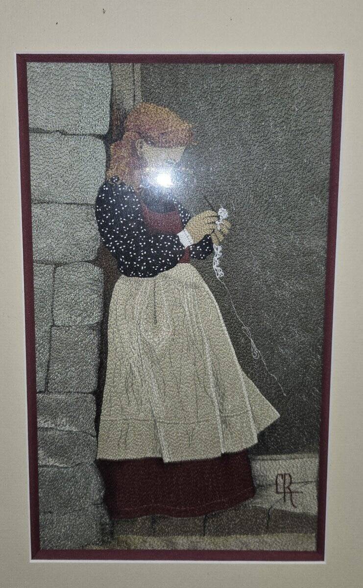 Claude Roussel: embroidery with silk thread