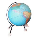 Dry terrestrial globe, world map from the 60s