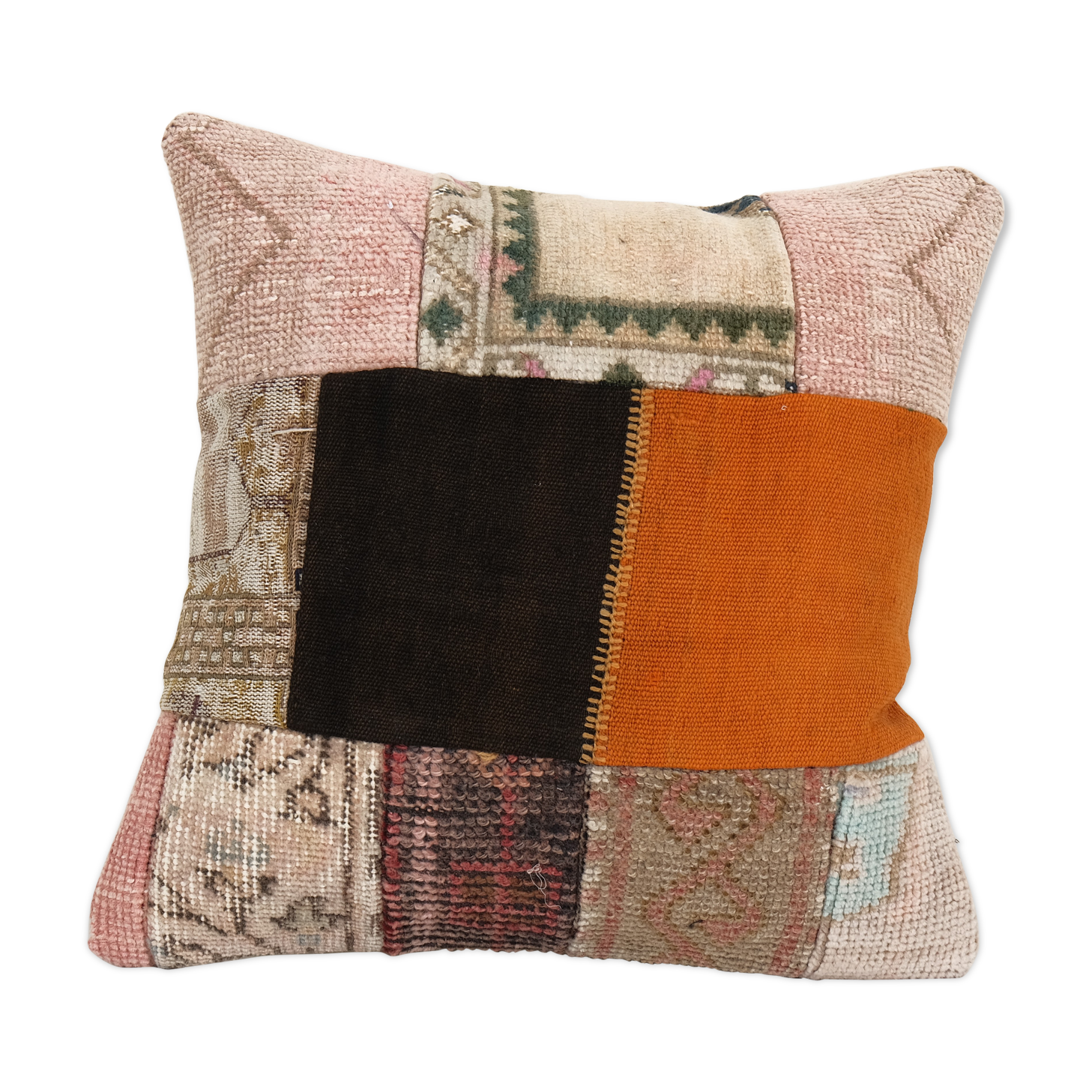 Hand Embroidery Cushion Cover, Turkish rug Pillow Case, Home Decoration pillow, oversize Patchwork