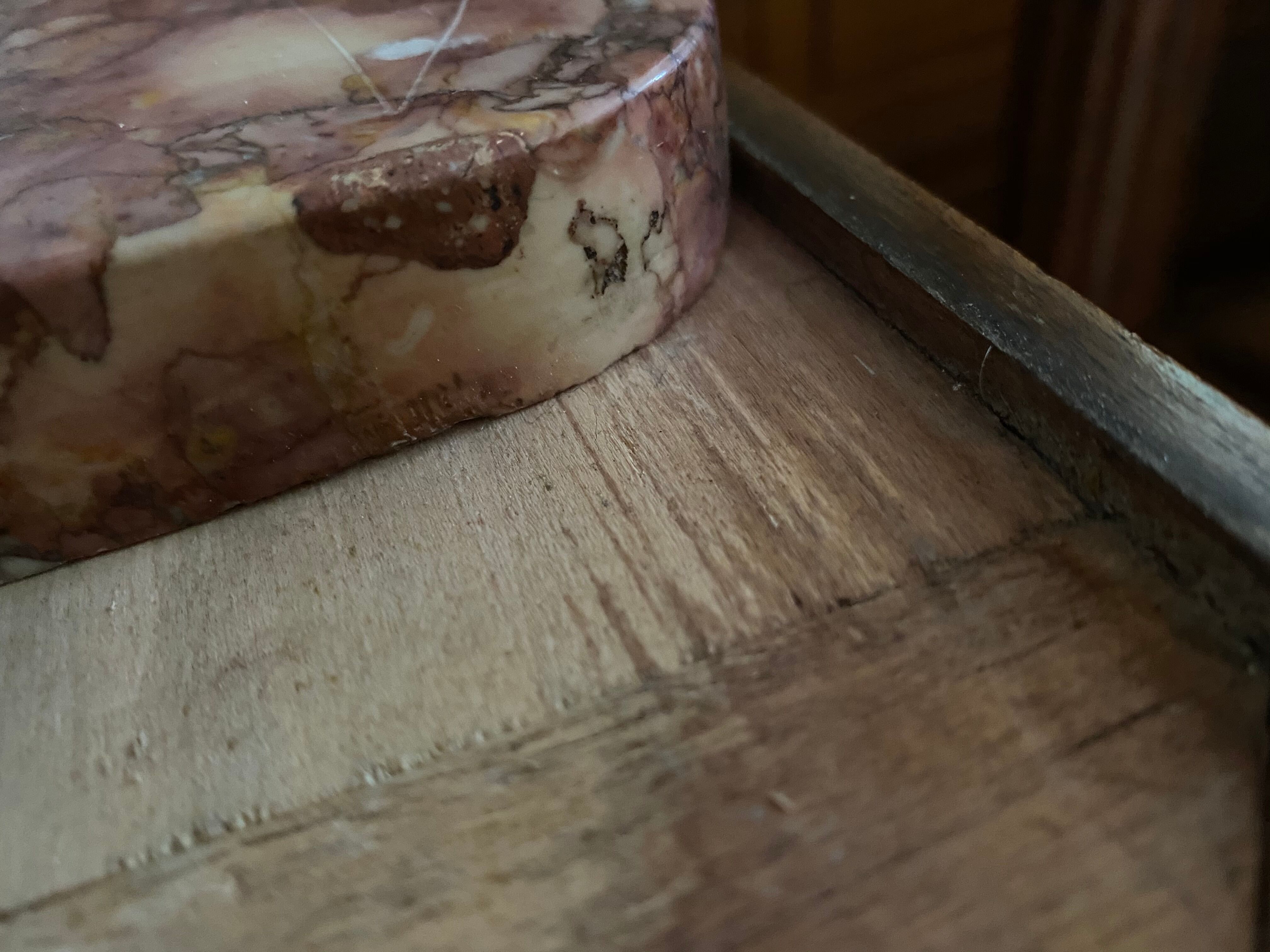 Art deco dresser, top pink marble 30s