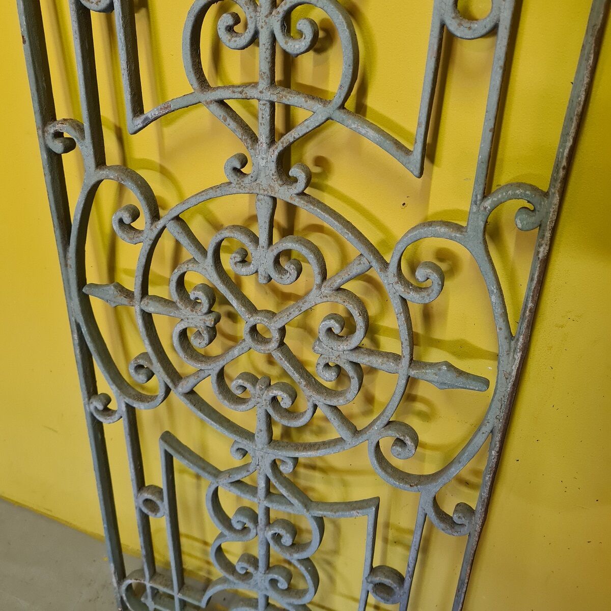 Antique french cast iron balcony railing, form around 1900