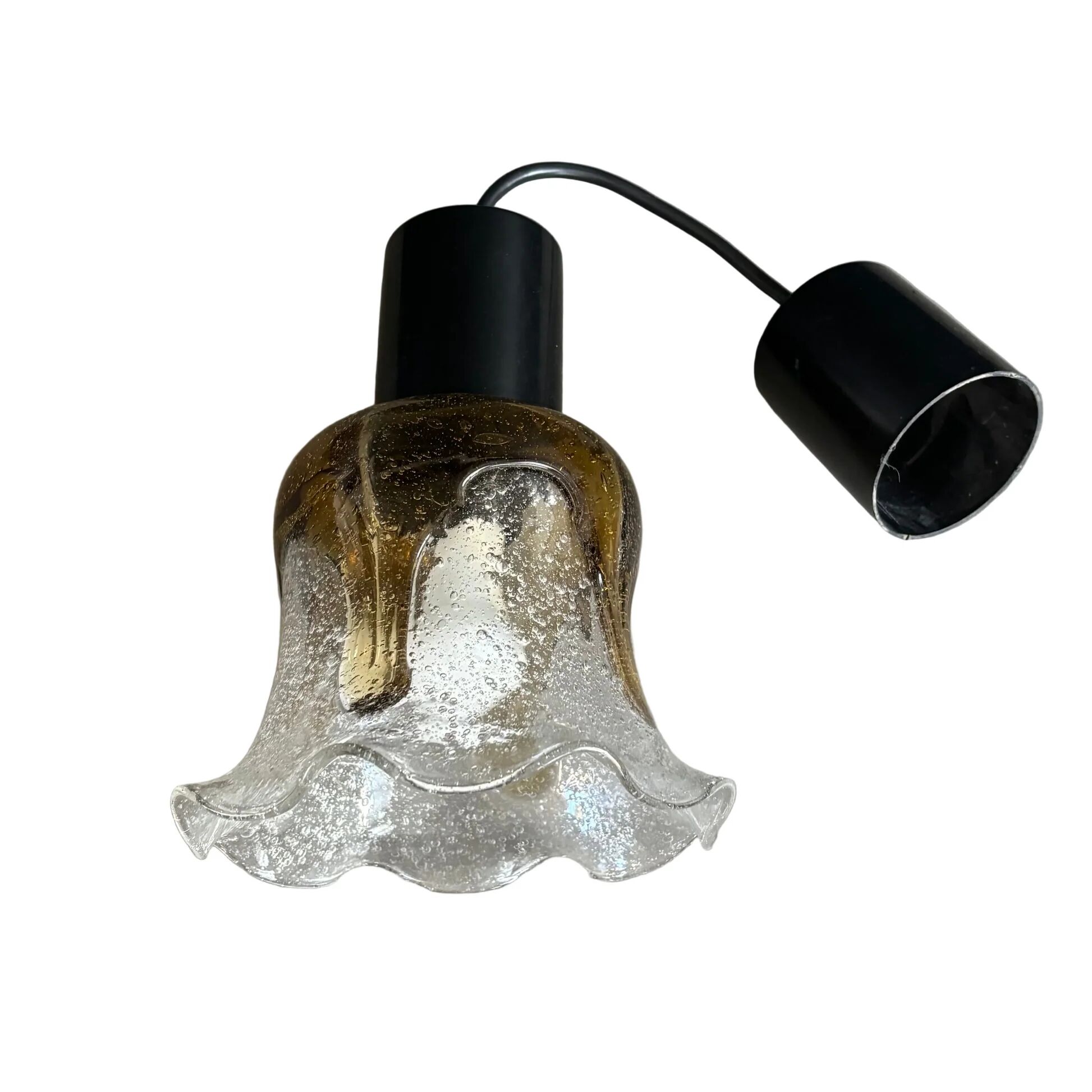 Two-coloured bubble glass tulip pendant light