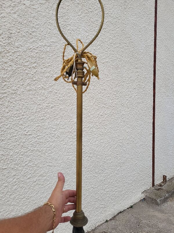 Napoleon III floor lamp in bronze metal and marble