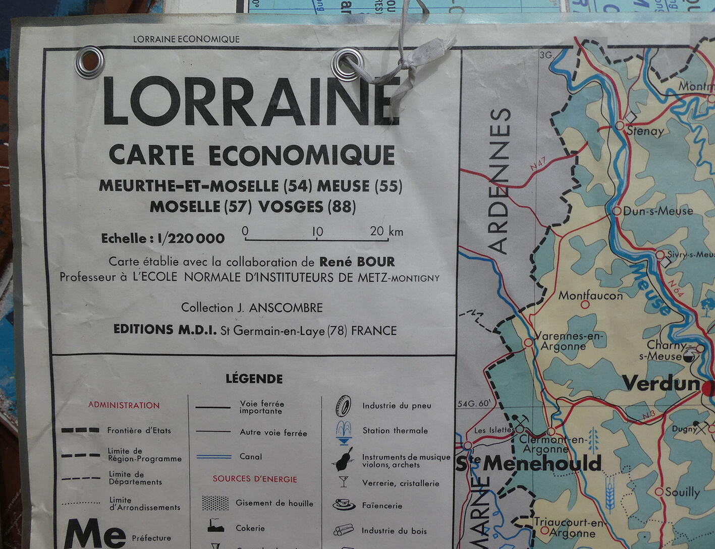 Former vintage school card MDI - Lorraine France