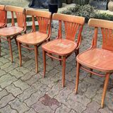 Set of 5 brasserie, bistro chairs, in their original condition, vintage, 1960s