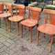 Set of 5 brasserie, bistro chairs, in their original condition, vintage, 1960s