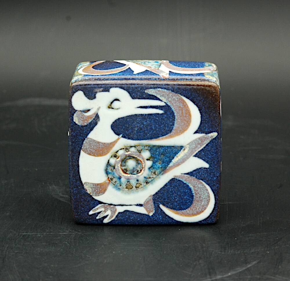 Glazed earthenware box signed nils thorsson / 1960-1970 / perfect condition