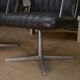 Set of 3 designer swivel metal leather office armchairs 1970