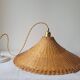 Woven wicker pendant light
