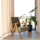 Scandinavian armchair moss green zig zag modern design VAR
