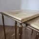 Tables gigognes en laiton et marbre, 1950