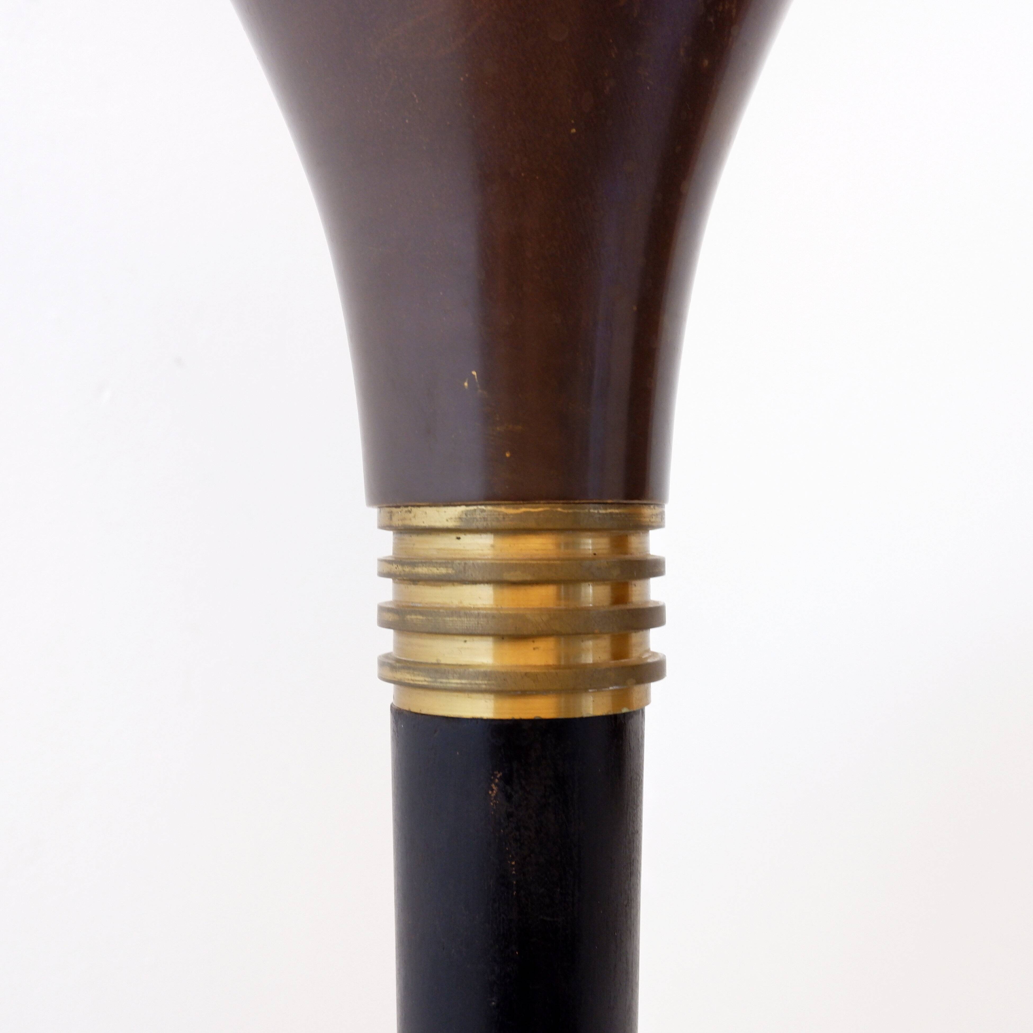 Art Deco metal and brass floor lamp