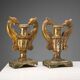 Antique vases in gilded and lacquered wood, Italy, 19th century