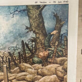 Double-sided school poster signed herouar collection rossignol verdun june 1940