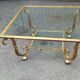 Glass table and wrought-iron gold leaf vintage