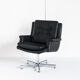 Vintage leather revolving chair, France 1960