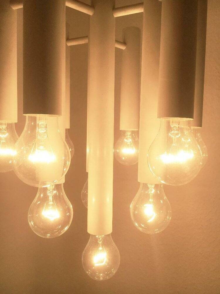 Minimalist suspension from the Swiss space age of the mid-century type 415 by Temde, 1960s.