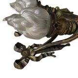 Paire d'appliques flambeaux ou torches bronze XIXème
