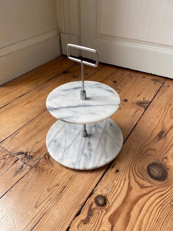 Old service tray 2 floors marble
