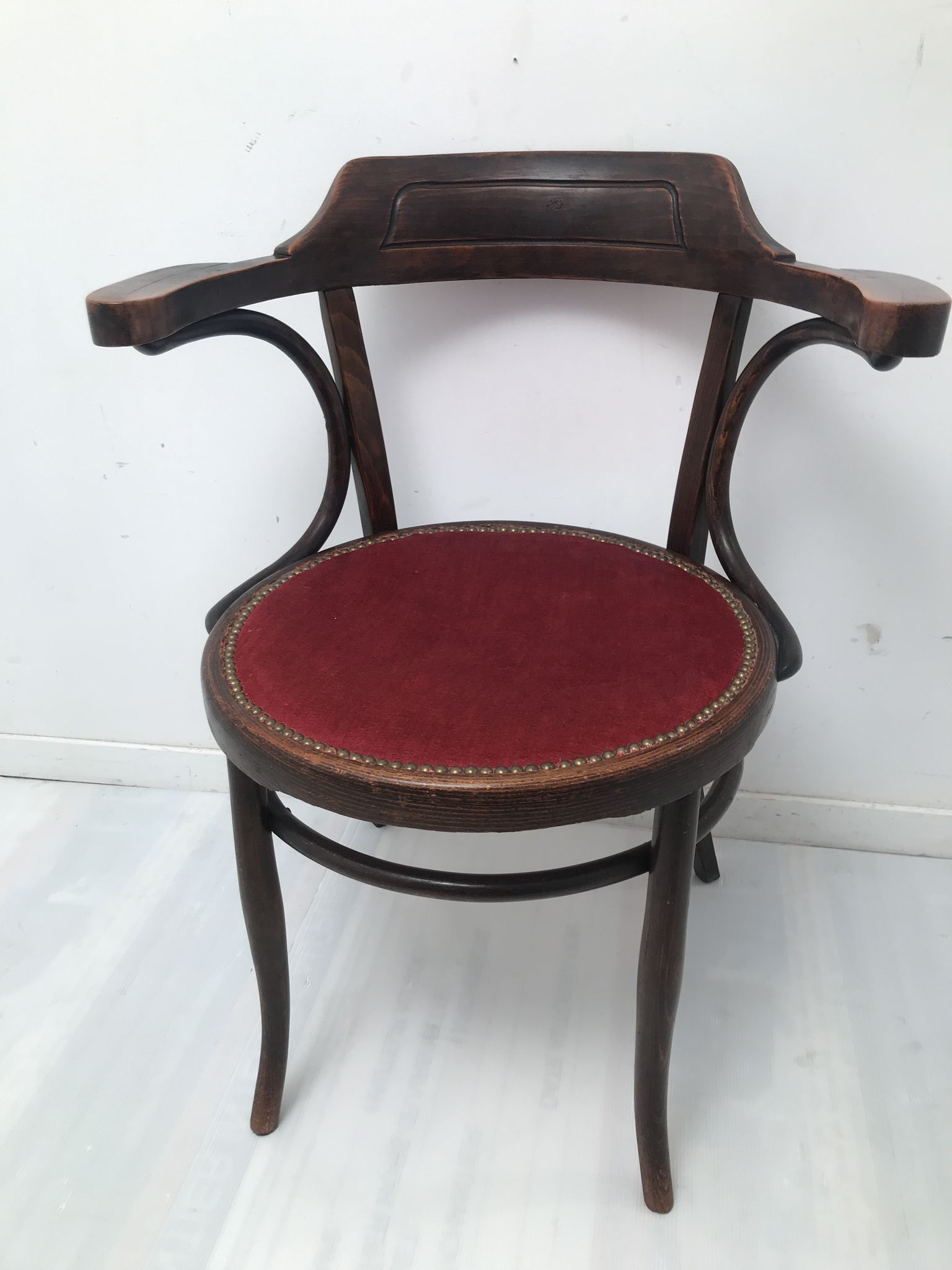 Old curved wooden chair