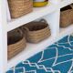 Recycled cotton handcrafted rug - Reversible - Blue