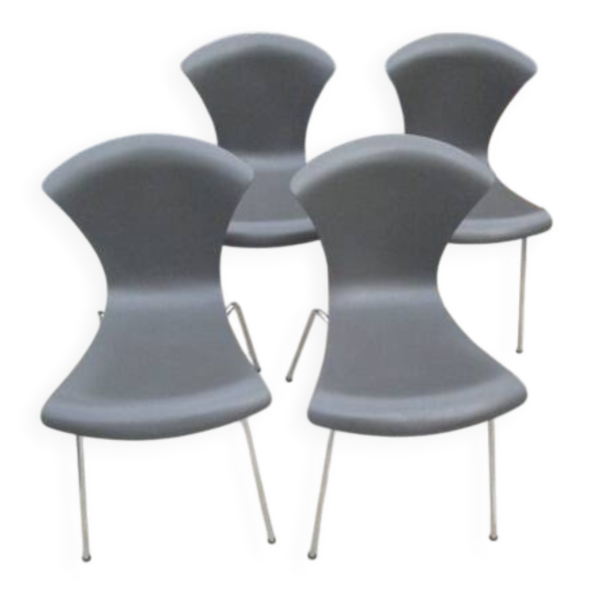 Set of 4 grey Nihau chairs by Magistretti for Kartell - 2000s