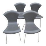Set of 4 grey Nihau chairs by Magistretti for Kartell - 2000s