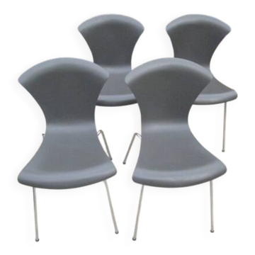 Set of 4 grey Nihau chairs by Magistretti for Kartell - 2000s