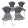 Set of 4 grey Nihau chairs by Magistretti for Kartell - 2000s