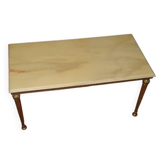 Marble and bronze coffee table