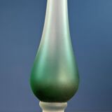Green and white gradient soliflore vase on frosted glass base, height: 34cm