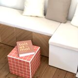 Table d'appoint cube en céramique