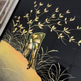 Art deco period serving tray with decoration fixed under glass