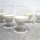 Garden table and 5 vintage fiberglass chairs by Russell Woodard