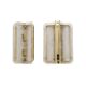 Pair of Curved Clear Ribbed Murano Glass and Brass Wall Sconces