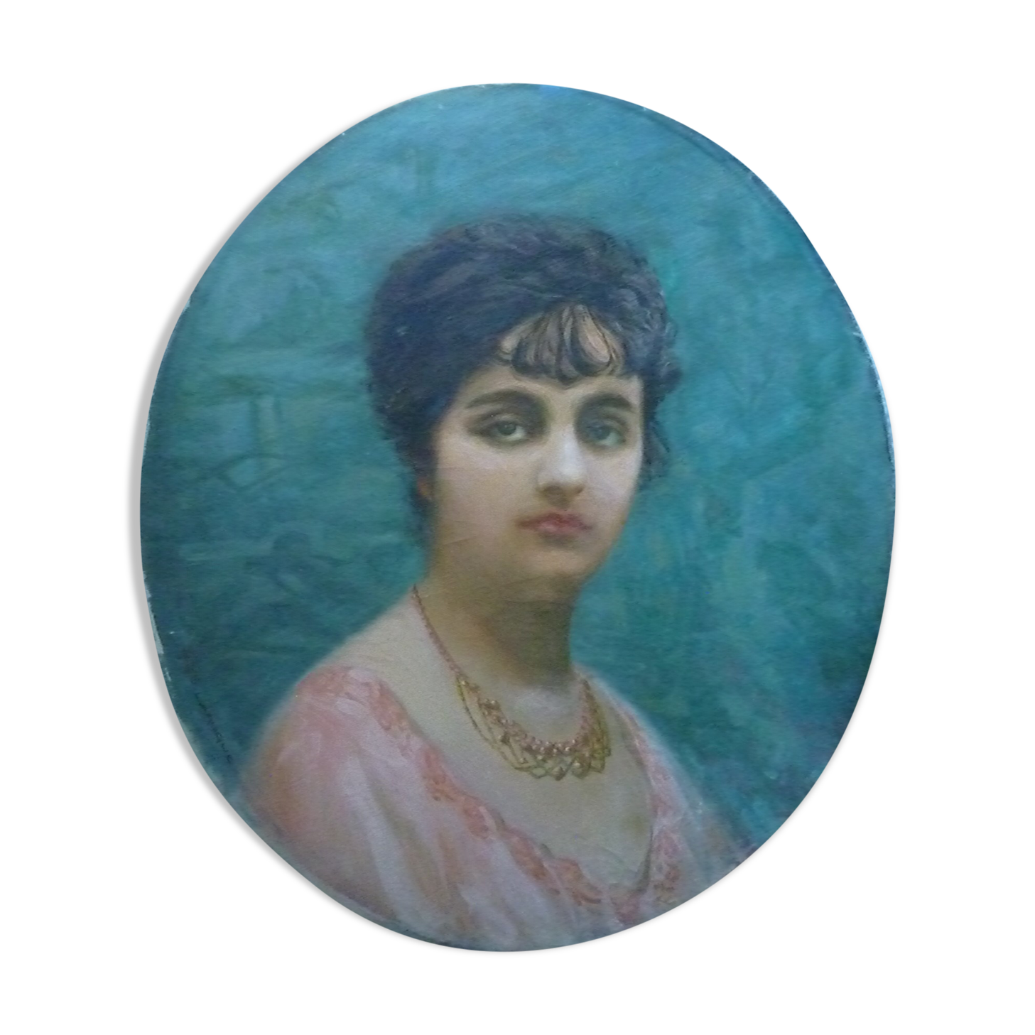 Portrait jeunne femme, oil on canvas signed B. Zo. Laroque (1876 - 1967)