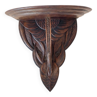 Wall console, carved wooden shelf