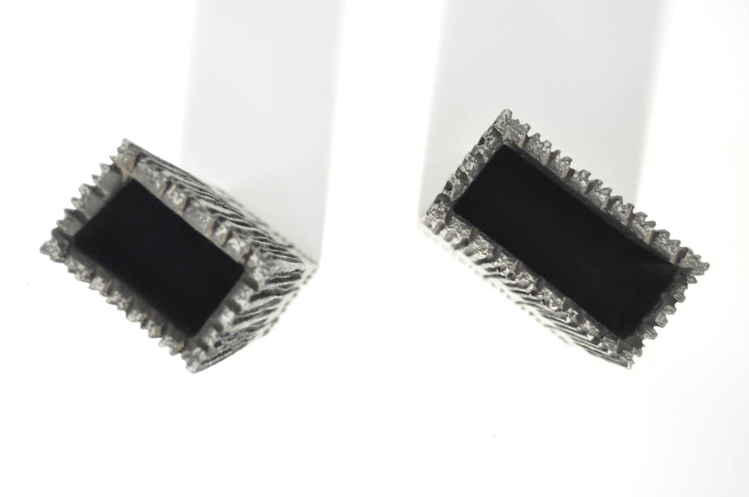 Cast aluminum brutalist vases designed by artist Willy Ceysens, Belgium 1960s