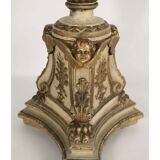 Pique cierge in lacquered and gilded carved wood