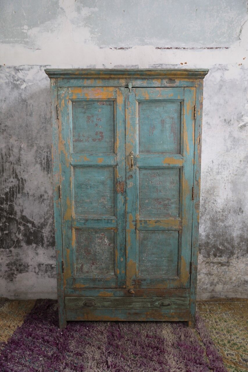 Blue patina cabinet 2 doors