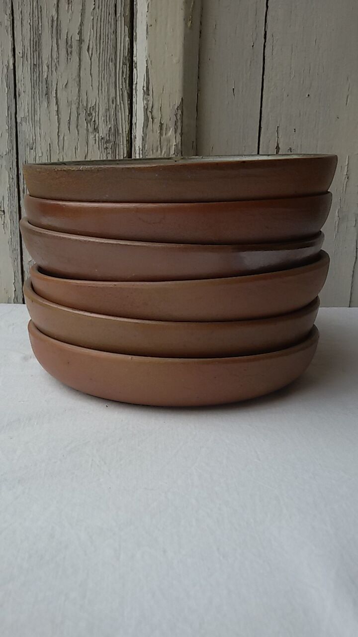 Série de 6 assiettes grès vintage