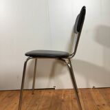 vintage chromed tubular steel stackable dining chairs
