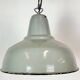 Lampe suspendue en émail gris industriel, années 1960
