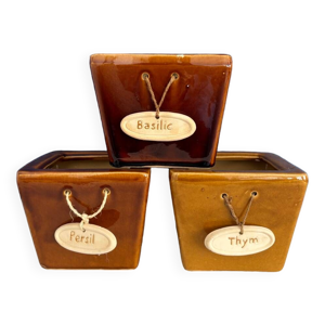 3 pots pour plante aromatique