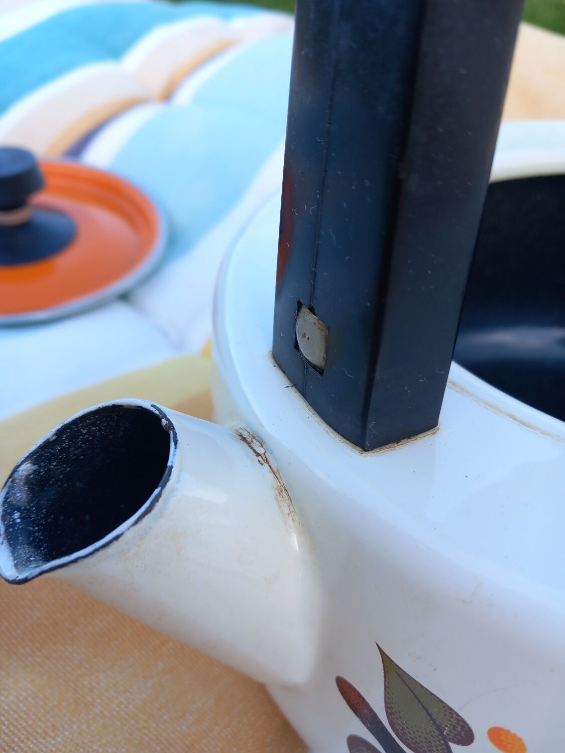 Vintage enamelled kettle